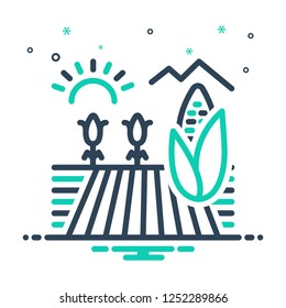 Colorful icon for cornfield
