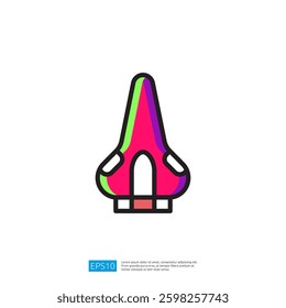 Colorful Icon of a Creative Writing Tool in Modern Design Featuring a Gradient Spectrum in Vibrant Hues