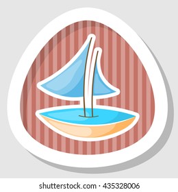 Colorful icon of cute ship