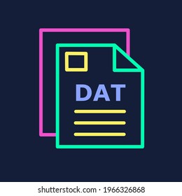 Colorful icon of DAT extension document