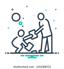 Colorful icon for decency 