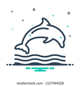 colorful icon for dolphin