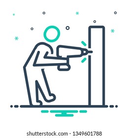 Colorful icon for drilling