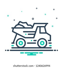 Colorful icon for dump truck