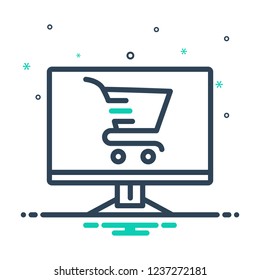 Colorful icon for e commerce