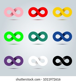 Colorful icon of Endless infinity loop vector symbol for graphic illustration design concept idea