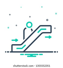 Colorful icon for escalator 