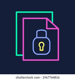 Colorful icon of a file with lock