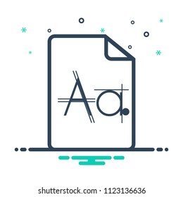 colorful icon for font