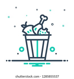 Colorful icon for food waste