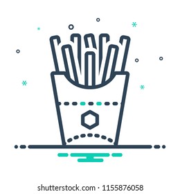 Colorful icon for french fries