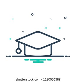 colorful icon for  graduation hat