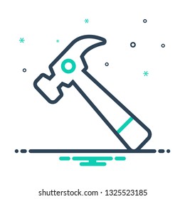 Colorful icon for hammer