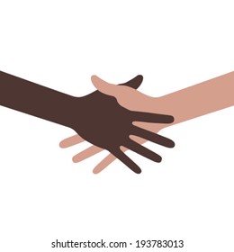 Colorful icon hand shake, vector illustration for business and finance 
