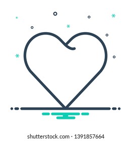 Colorful icon for heart love