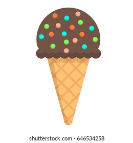 Colorful icon ice cream flat icon. Vector illustration
