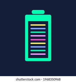 Colorful icon of loading battery