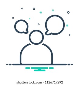 colorful icon for man talking 