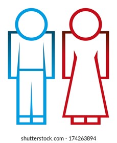 Colorful icon men and women.