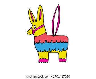 colorful icon mexica's  item vector isolated pinata