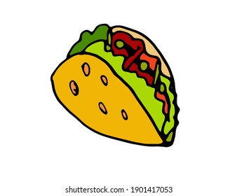 colorful icon mexica's  item vector isolated tacos