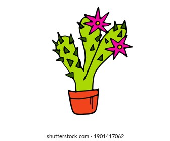 colorful icon mexica's  item vector isolated  cactus