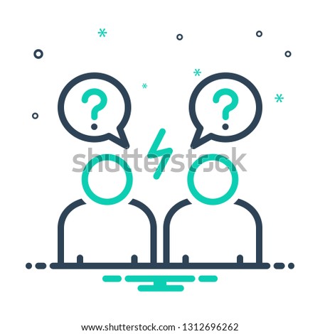 Colorful icon for misunderstand