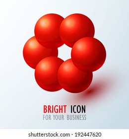 Colorful icon. Molecule. Vector illustration