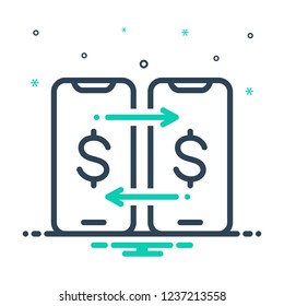 Colorful icon for money transfer