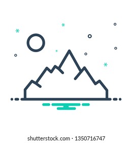 Colorful icon for mountain