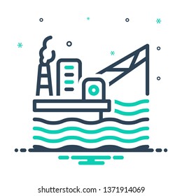 Colorful icon for oil platform 