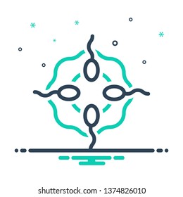 Colorful icon for ovule