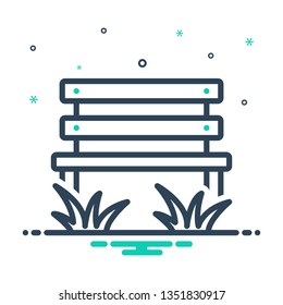 Colorful icon for parkbench