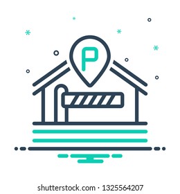 Colorful icon for parking