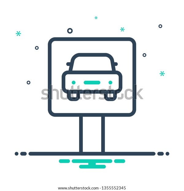 Colorful icon for parking\
sign