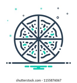 Colorful icon for pizza 