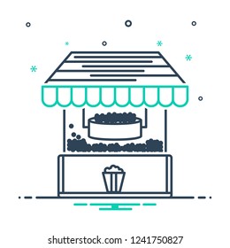 Colorful icon for pop corn machine