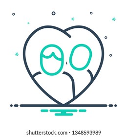 Colorful icon for relationship