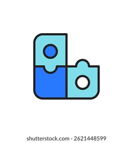 Colorful Icon Representing Teamwork and Business Collaboration with Puzzle Pieces Symbolizing Connection and Cooperative Strategy for Success and Innovation