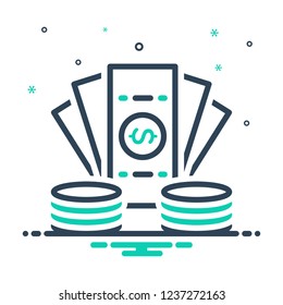 Colorful icon for salary 