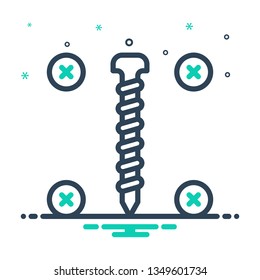 Colorful icon for screw