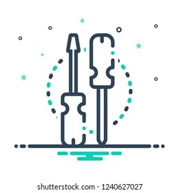 Colorful icon for screwdriver