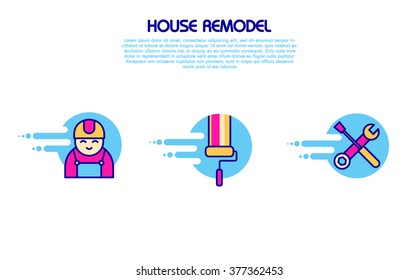 Colorful icon set. Flat style. 