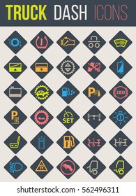 Colorful icon set of thirty for truck dashboards 3
