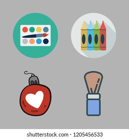 colorful icon set. vector set about powder, watercolor, bauble and crayons icons set.