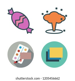 colorful icon set. vector set about explosion, candy, watercolor and layers icons set.