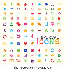 Colorful Icon Set, Vector illustration.