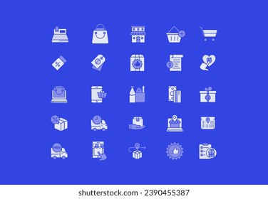 Colorful Icon Set Vector Illustrations EPS 10 for E-commerce and Delivery Services