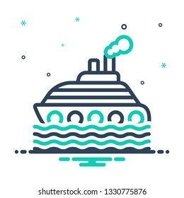 Colorful icon for ship