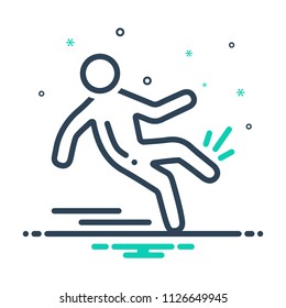 colorful icon for slip and fall